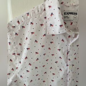Express Men's American Flag Shirt with Flag Print | Medium